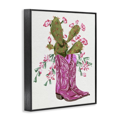  Cactus rose et bottes roses, estampe numérique de Melissa Wang