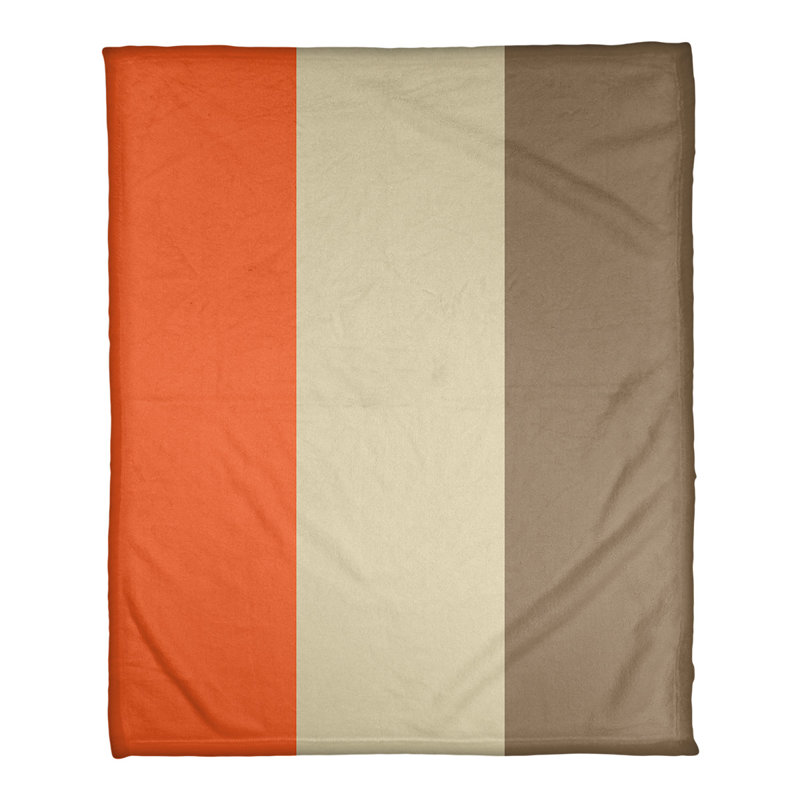 Quilted Throw Blanket, 30" W x 40" L, Orange/Cream/Gold