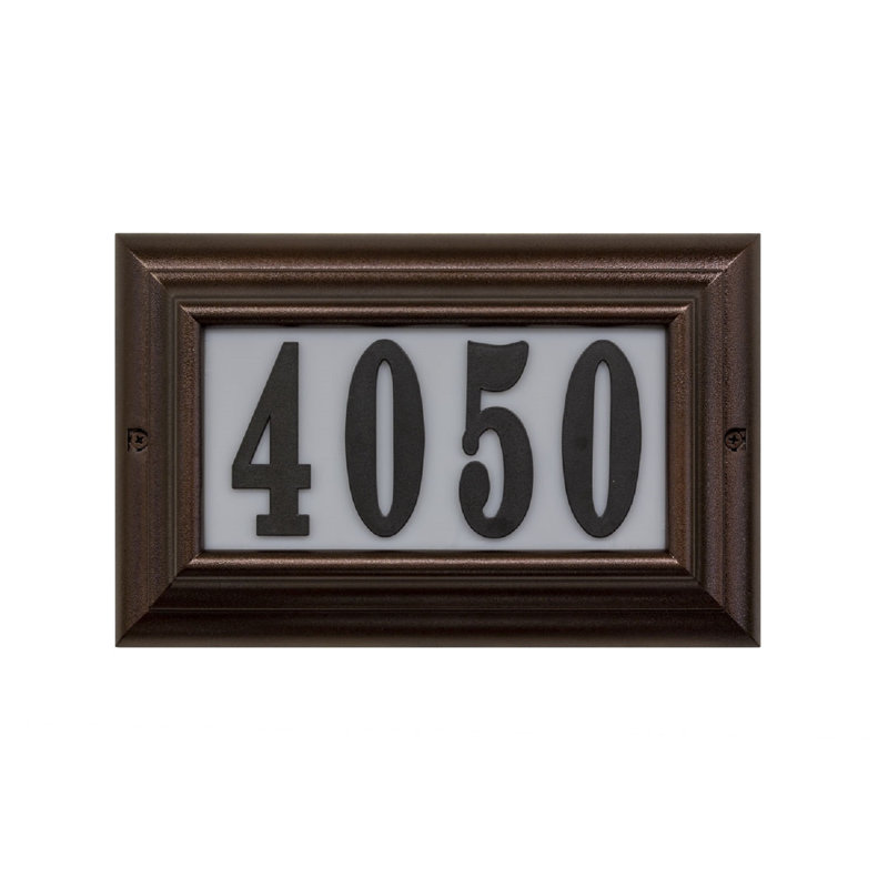 Plaque d'adresse murale sur 1 ligne The Edgewood, Cuivre antique