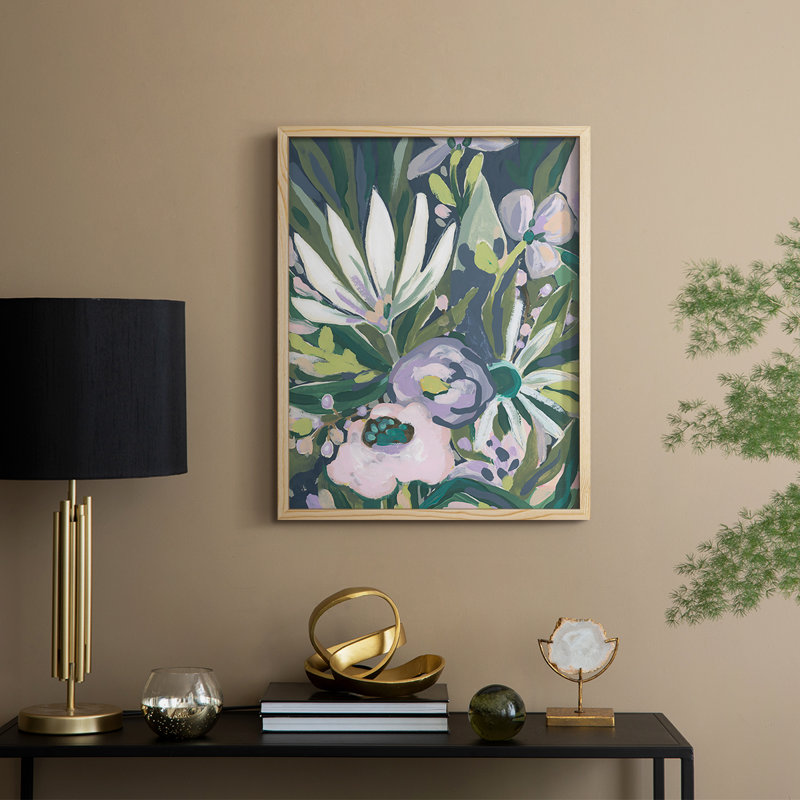 «Purple Jungle Garden I», reproduction encadrée - bois massif, H 11 po x l 9 po