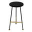 Tabouret de bar de comptoir sans dossier 24 po avec siège rond en bois de manguier Aronson | Pieds en fer noir | Repose-pieds doré