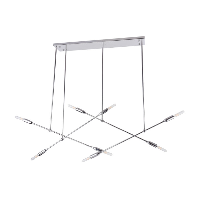 Lustre linéaire en chrome 8 lumières Tickenham