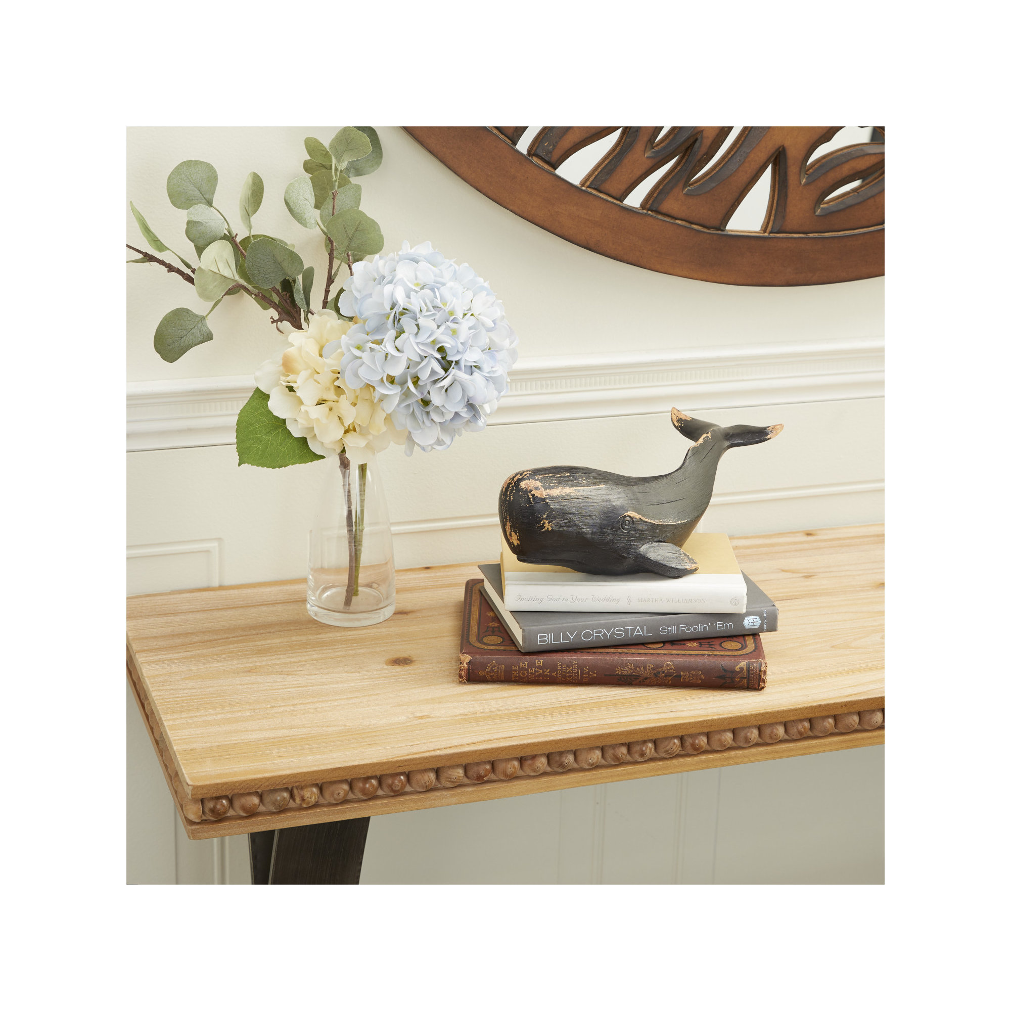 Ruthanne Rhonda Polyresin Whale Sculpture, 4" H x 18.11" W x 5.05" D