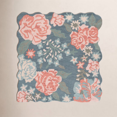 Hand-Tufted Wool Floral Rug