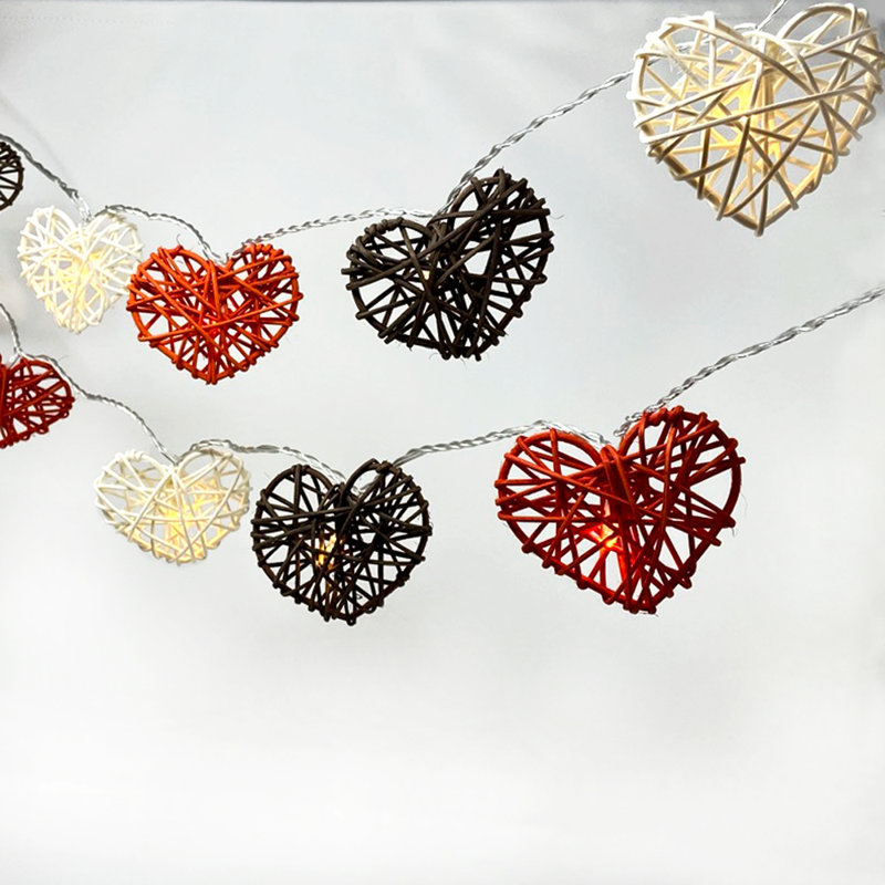 Sharpsburg Marchmont LED Wicker Hearts String Light, 20 Lamps - 5 Metre Long