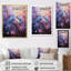 Impression sur toile - Chardon mauve et oiseaux bleus-883730212-883730203