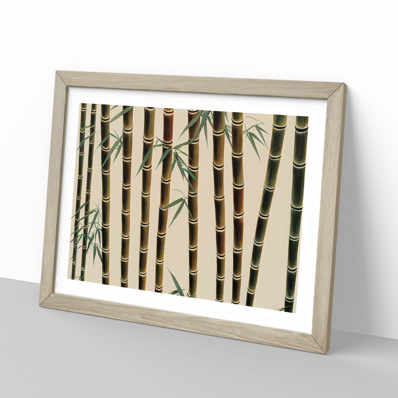 Enthralling Bamboo Forest - Single Picture Frame Print, 25cm H x 34cm W x 2cm D, Oak