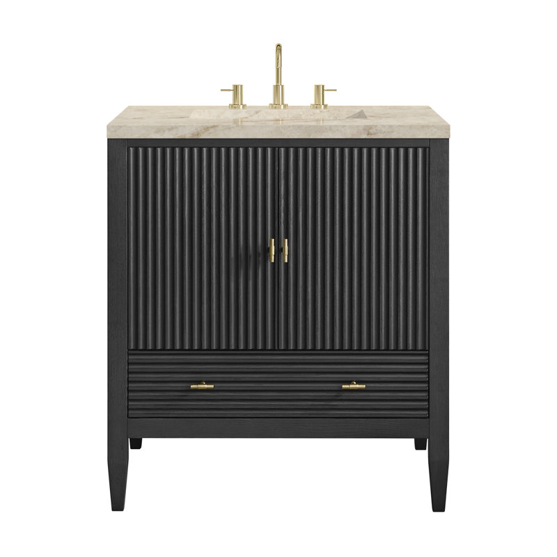 Myrrin 30" W Single Vanity, Tajnar Eclos, Carbon Oak, 8" Widespread