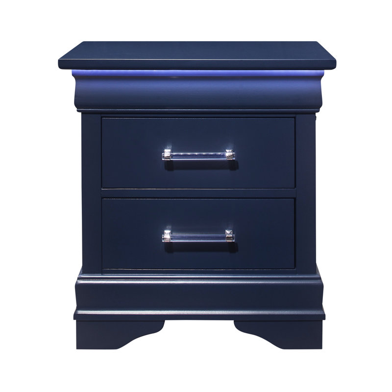 Table de chevet bleue avec compartiments spacieux - style transitionnel dans les meubles spacieux