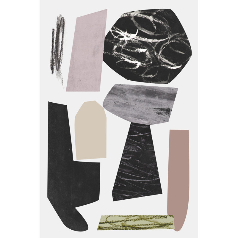 Underground Shapes IV by Melissa Wang - Print on Canvas, 46 cm H x 30 cm W, Black Floater Framed
