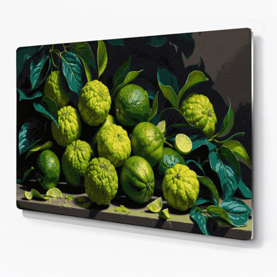 Fruit Kafir Lime Green Metal Wall Art