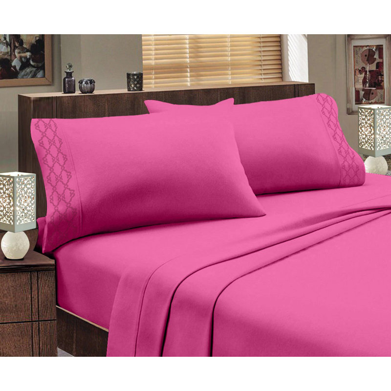 Ensemble de draps en micro-fibre, Rose vif, Simple TG