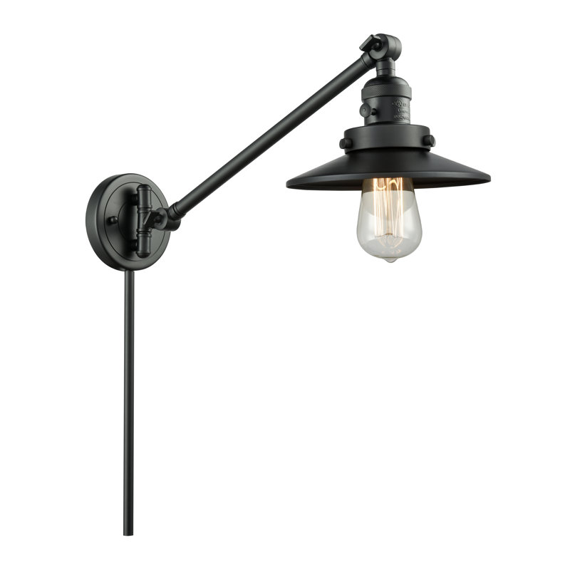 Lampe à bras pivotant à 1 lumière à intensité variable Gault, Incandescent, Noir mat, Noir mat