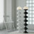 Pagoda Sculptural Modern Floor Lamp With Globe Shade, Black Or White Contemporary Decor Light -white-670128809