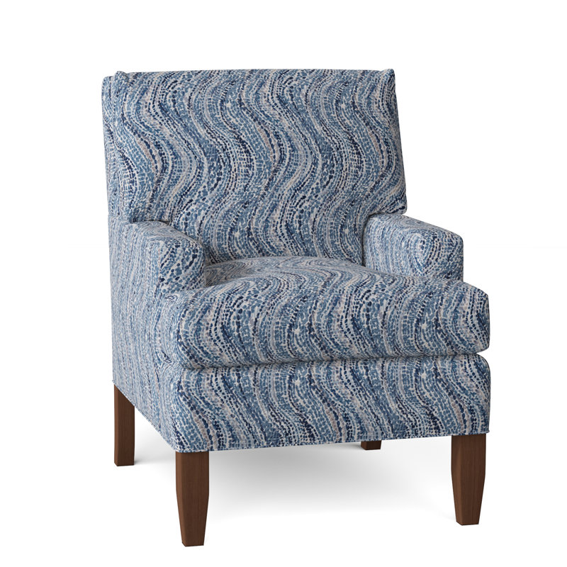 Fauteuil Huntington, Bleu olivia, Brun, H 39 po x l 29 po x P 36 po