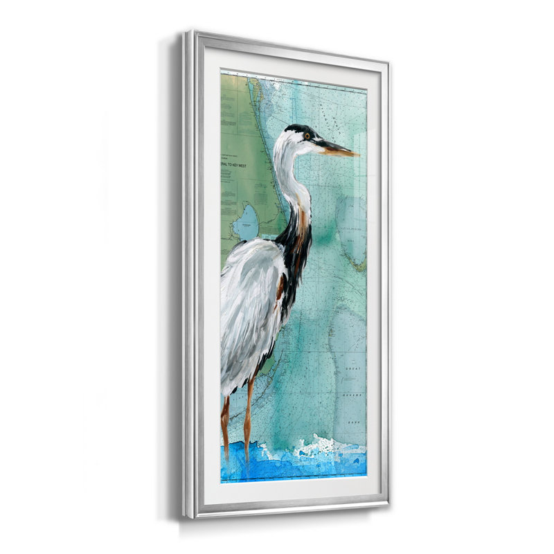 Key West Crane - impression sur impression, Argent, H 22,5 po x l 42,5 po x P 1,5 po