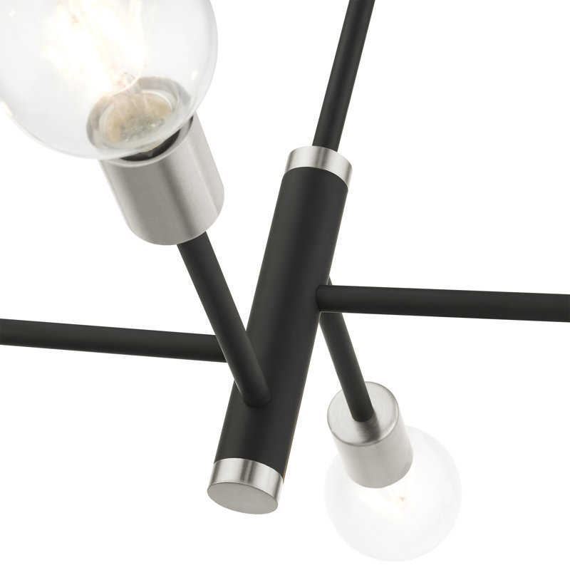Lustre tambour moderne à 4 lumières Jeffries, Noir