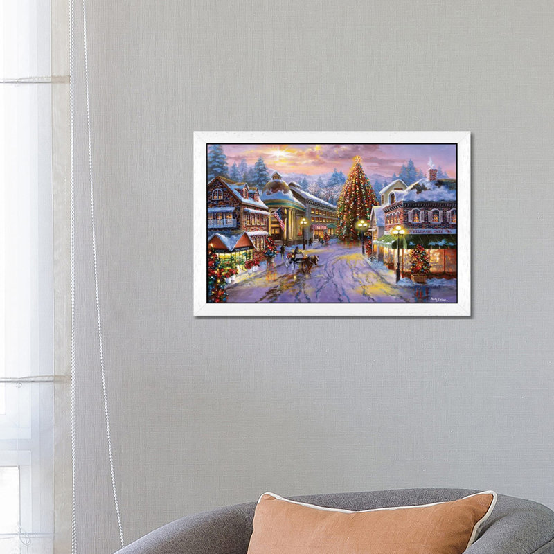 Christmas Eve by Nicky Boehme - Print on Canvas, 66.04 cm H x 45.72 cm W, White Framed