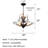Eftica 30" Modern Firefly Chandelier 7 - Light Dimmable with Hanging Chain