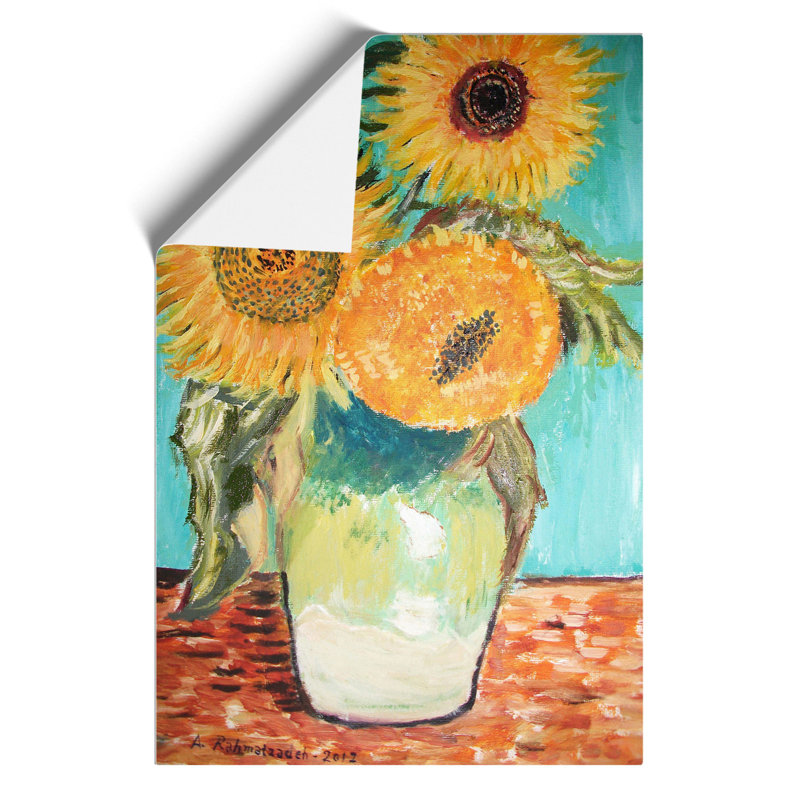 Sunflowers in a Vase by Vincent van Gogh - Frameless Print, 30cm H x 21cm W x 0.1cm D