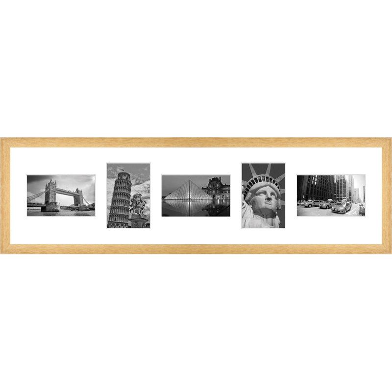 Adlen Wood Picture Frame with Mat, Natural brown