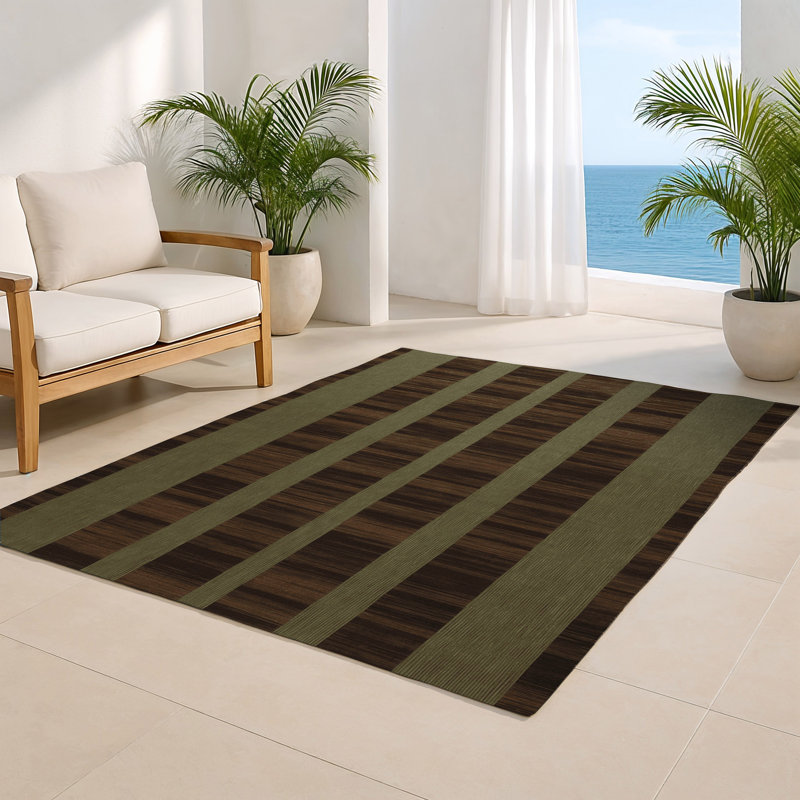 Tapis d'intérieur et d'extérieur à carreaux brun