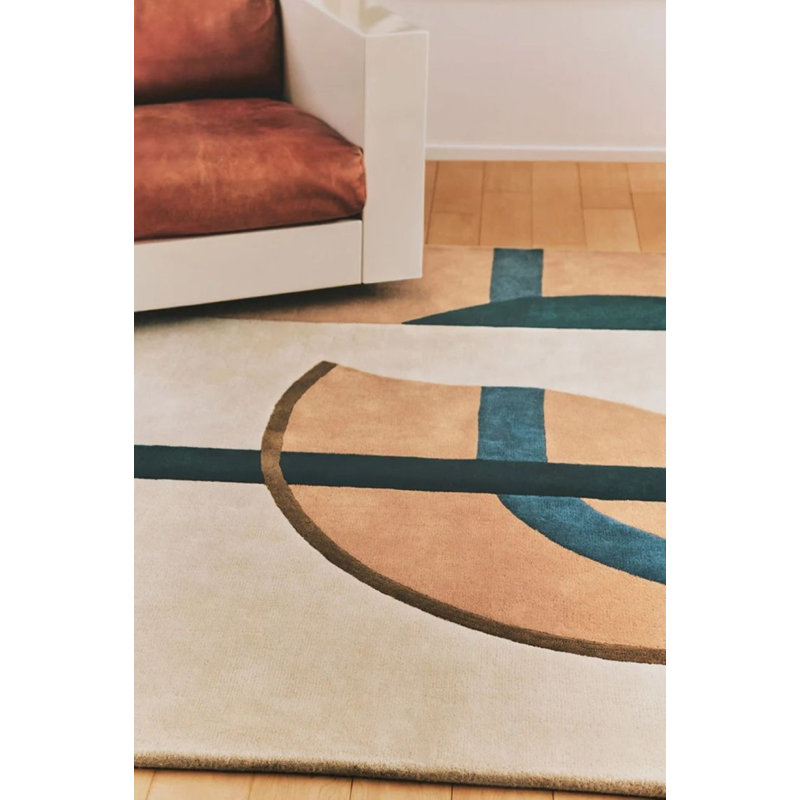 Tacubaya Hand Tufted Wool Area Rug in Cream, Rectangle 8'2" x 11'5"