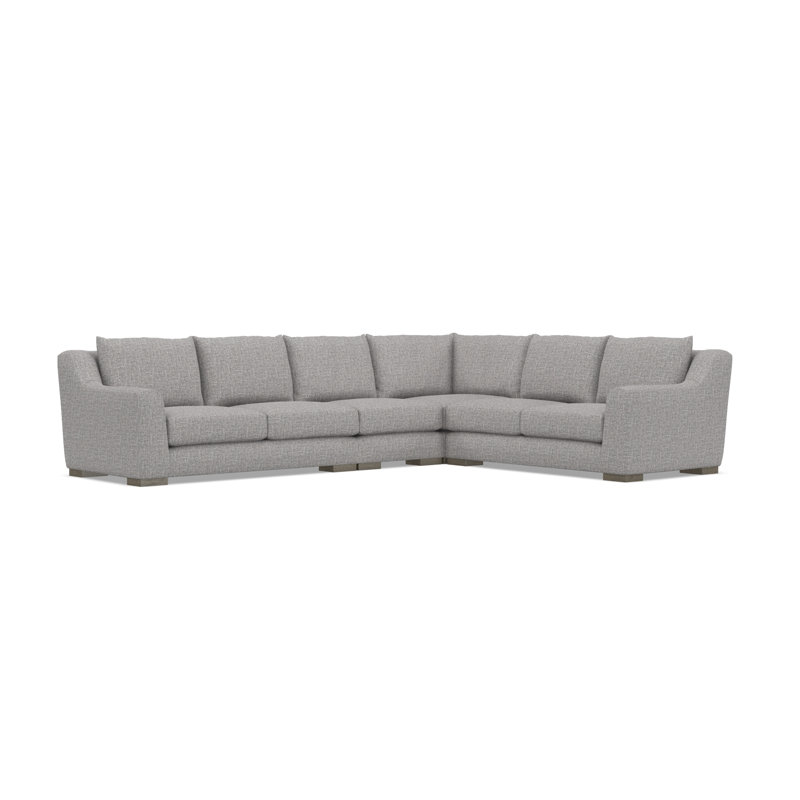 Gabi 5-Piece Fabric Sectional, Gray Polyester, 35" H x  140" W x 110" D, Right Hand Facing