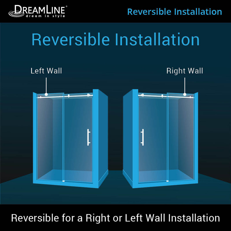 DreamLine Enigma Air 44 - 48 in. W x 76 in. H Frameless Sliding Shower Door, Matte Black