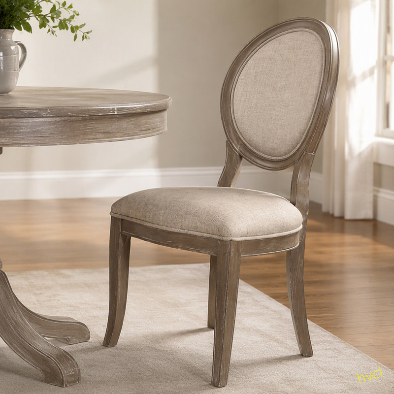 Ensemble de 2 chaises de style transitionnel rustique et d'appoint de salle à manger avec siège rembourré en tissu et cuisine élégante