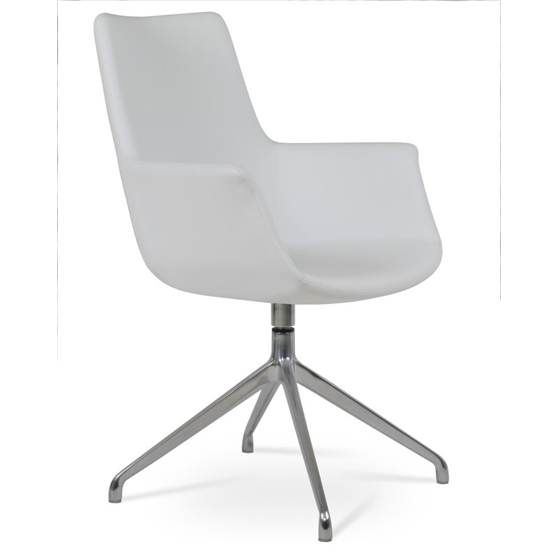 Fauteuil pivotant Bottega, Noir, Blanc