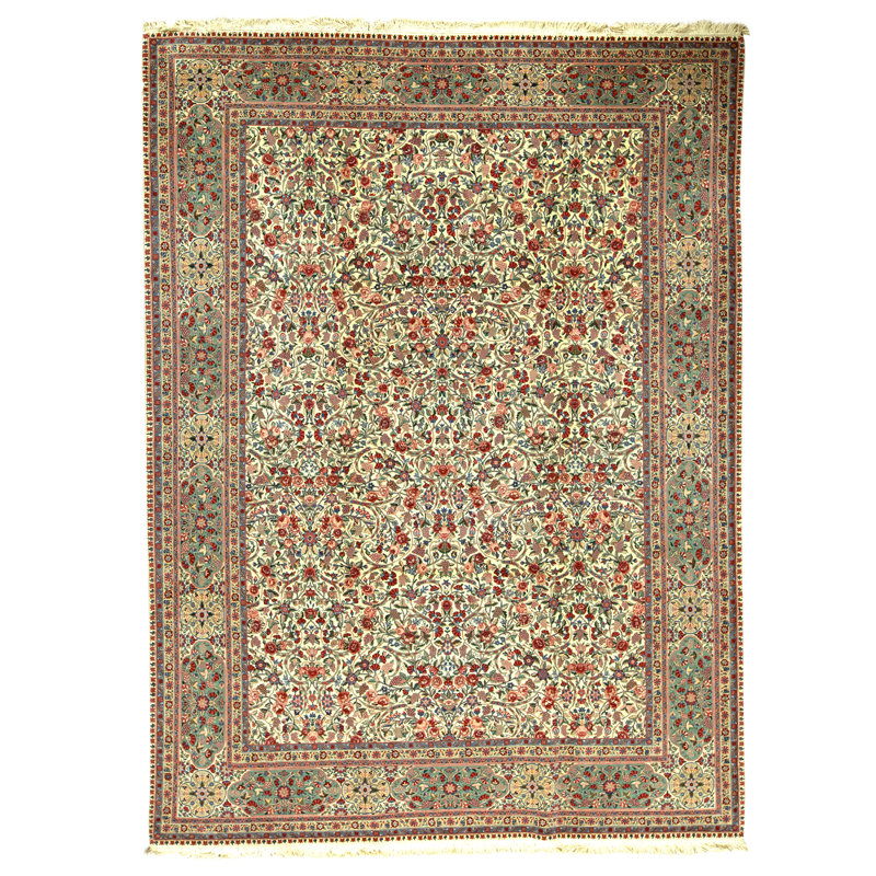 Tapis rectangulaire en laine noué à la main