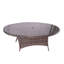 Ensemble repas d'extérieur 7 pièces avec table ovale en osier et coussins PE Ravenna-116191389
