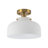 1-Light Gold Glass Semi Flush Mount