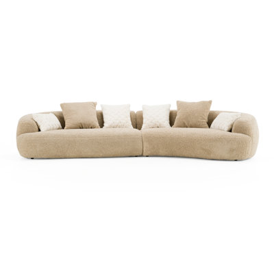 Signe - Modern Tan Fabric Curved Sectional
