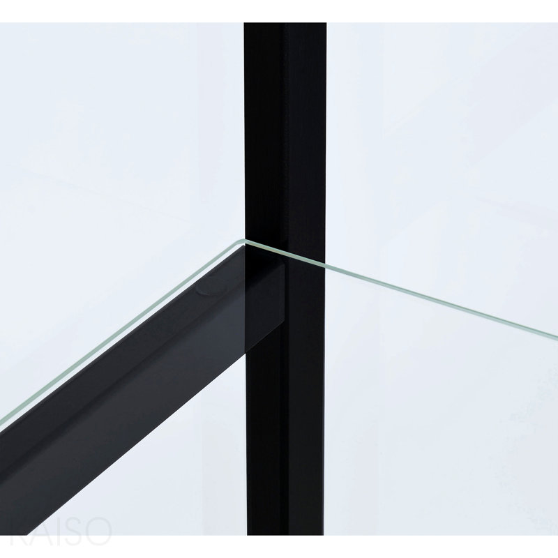 Vitrine noire à 4 tablettes, 63.75" H x 16.75" W x 14.25" D