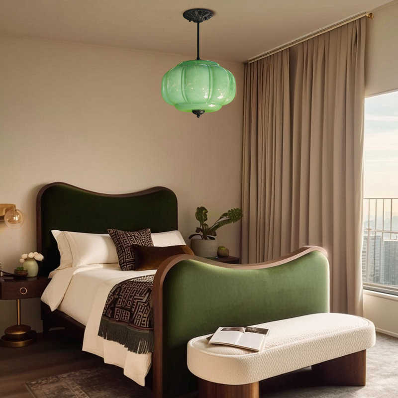 1-Light Green Pumpkin Pendant Light