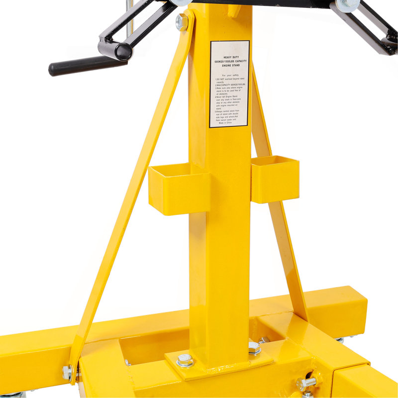 1500Lbs Folding Engine Stand,Geared Rotating Head,360 Degree Adjustable Mounting Head,Yellow Colour