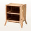 Table de chevet en rotin brun naturel à 2 tablettes avec porte H 23,41 po x l 21,78 po x P 15,56 po Zane