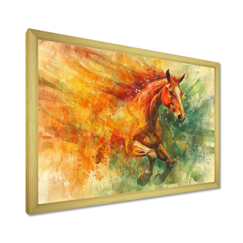 Markevia - Animals Wall Art, Impression d'un seul cadre photo, H 16 po x l 32 po, Doré