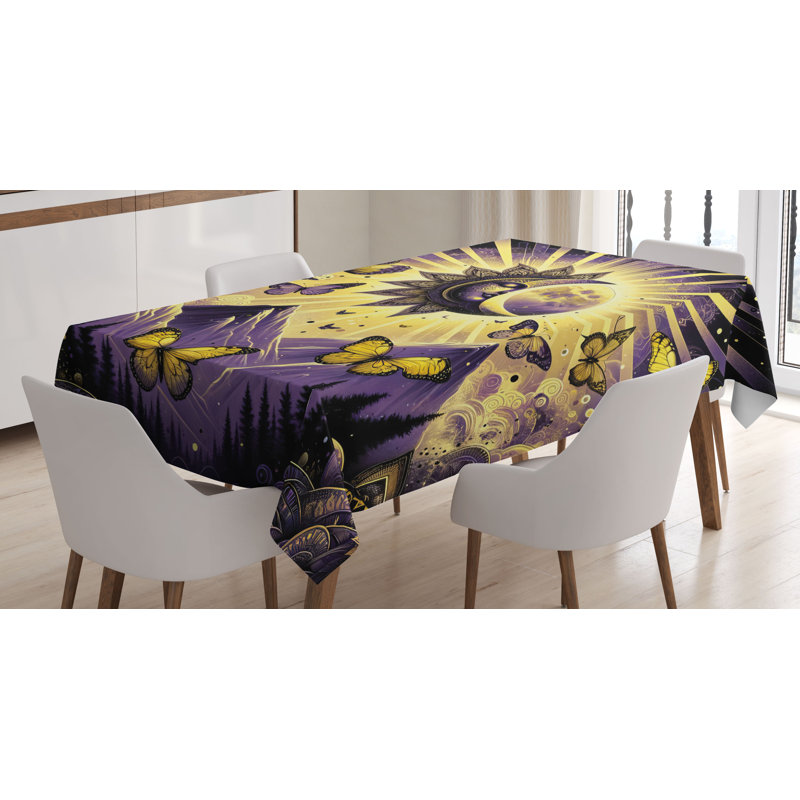 Dyral Rectangle No Pattern Microfiber Tablecloth, 84" Rectangle