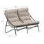 298cm Wide Straight Powder Coated Steel Patio Sofa with Cushions