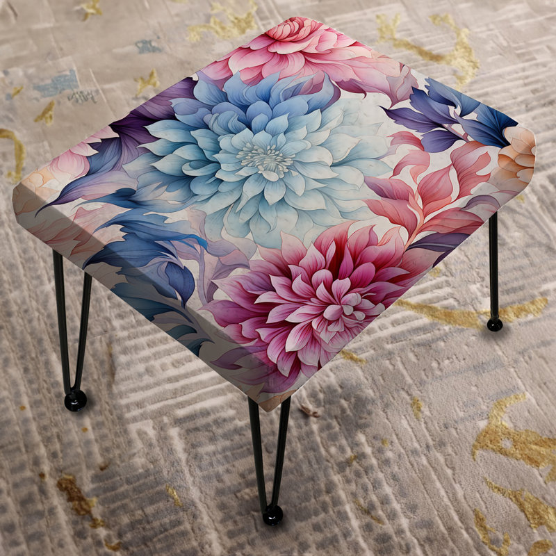 Repose-pieds aquarelle Dahlia Mirage