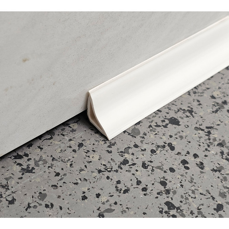 Moulure d'angle auto-adhésive flexible, flexible et auto-adhésive pour plafond, dosseret, rebord de carrelage, comptoir, plinthe, comptoir, plancher et plus, blanc, 20 pieds