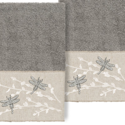Ensemble de 2 serviettes en coton Braelyn