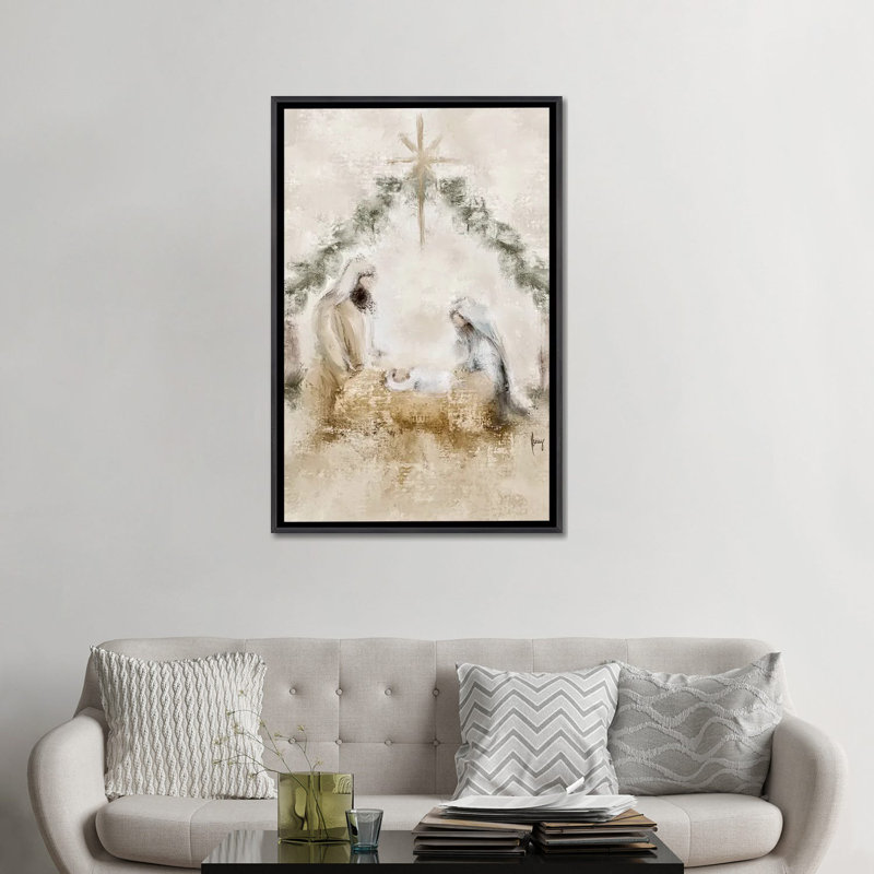 «Night Divine», reproduction d'art sur toile encadrée, H 48 po x l 32 po, Cadre flottant sans passe-partout, Noir patiné
