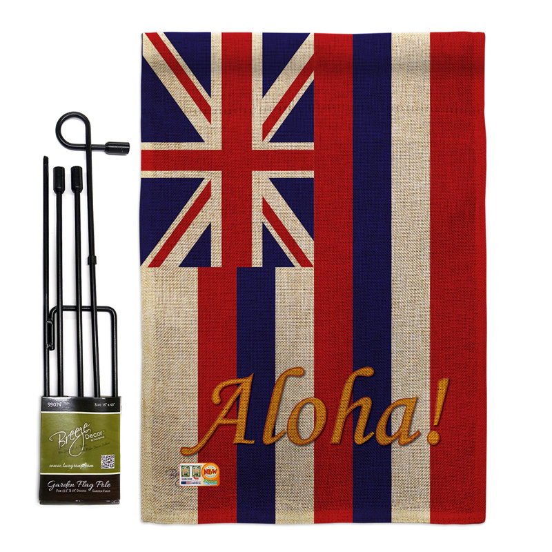 Double Sided 18.5'' H x 13'' W Burlap Flag Set