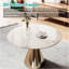 Plateau de table rond en verre trempé de 36 pouces avec design en marbre, plateau de remplacement et de couverture, table de salle à manger grise, table de café, table de patio, convient pour l'intérieur et l'extérieur