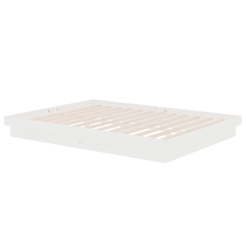 Bed Frame Solid Wood, white, European Double (140 x 200cm)