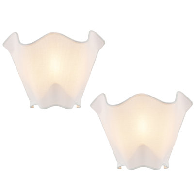Modern Rustic Fabric Flush Mount Wall Sconces